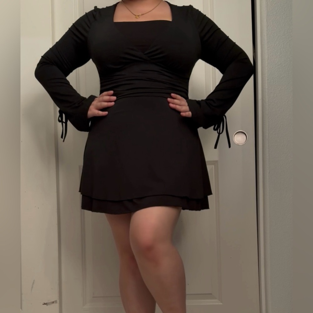 SHEIN Black Long Sleeve Dress